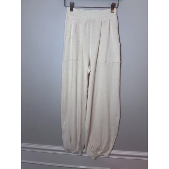 Free People Beach Freya Knit Pants Balloon Tapered Wide Leg Pant Womens XS Cream - Picture 3 of 13